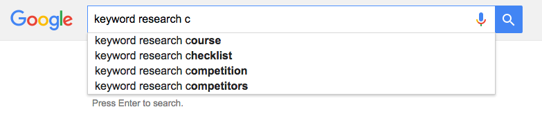 keyword research + "c"