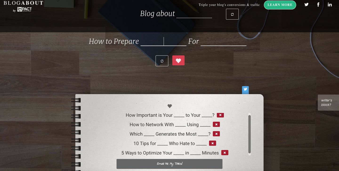 blogabout by impact free blog content generator